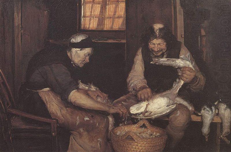 Two Old People Plucking Gulls, Anna Ancher